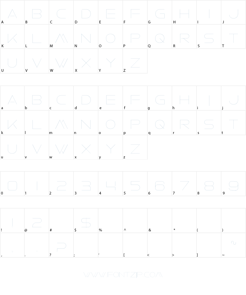 Faxine Sky Font Character
